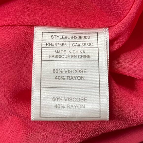 Cupcakes and Cashmere Morena Ruffle Wrap Dress Hot Coral Pink Size 8 - Picture 6 of 8